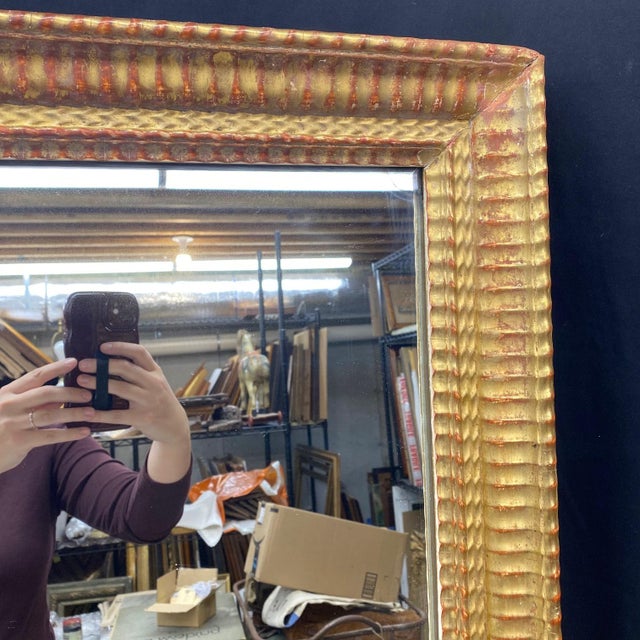 18th Century French Carved Giltwood Wall Mirror With Original Gold Leaf Paint For Sale In Portland, ME - Image 6 of 8
