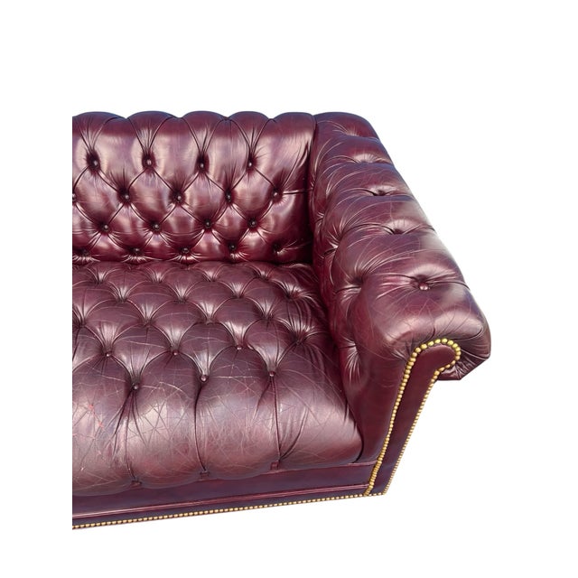 Brown Vintage Leathercraft Tufted Leather Chesterfield Sofa For Sale - Image 8 of 10