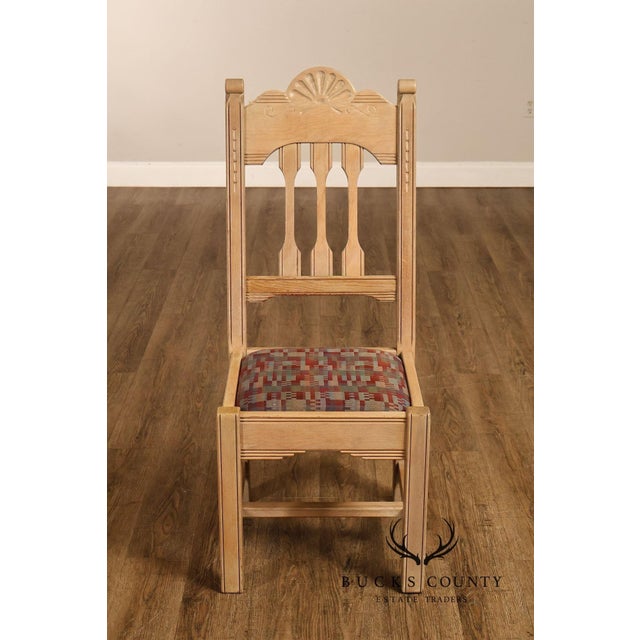 Southwest Style Vintage Set of Six Carved Pine Dining Chairs For Sale - Image 12 of 18