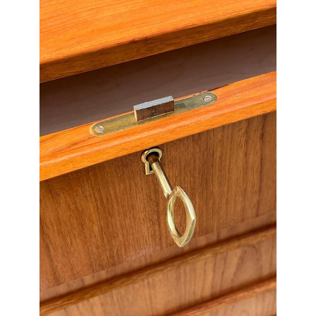 Brown Teak Chest of Drawers, Denmark For Sale - Image 8 of 11