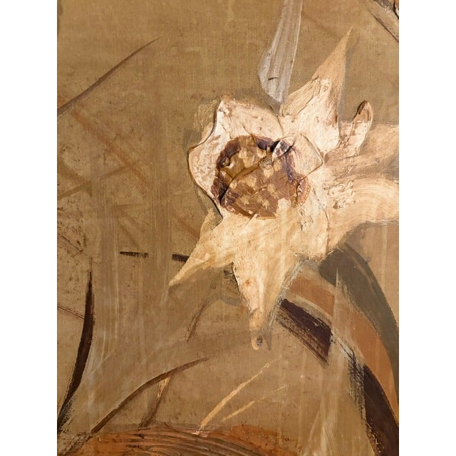 Lee Reynolds Large Mid Century Lee Reynolds for Vanguard Studios Oil on Canvas Painting 60"x48" - The Butterfly, Signed and With Original Hangtag For Sale - Image 4 of 12