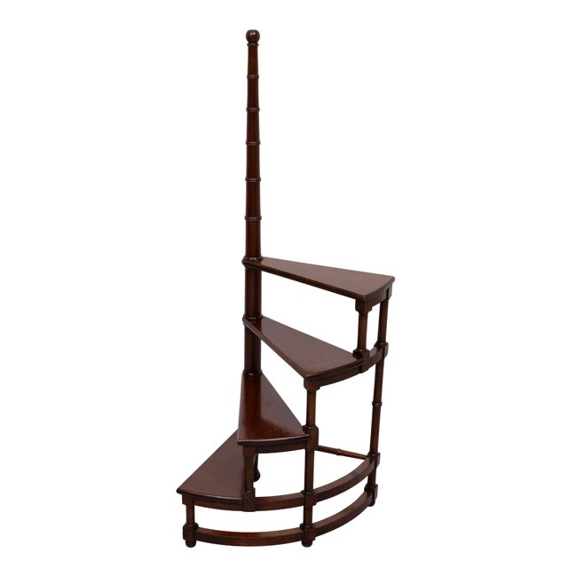 Wood Arthur Brett and Sons Mahogany Library Steps from H. Pander & ZN, England, 1930s For Sale - Image 7 of 12
