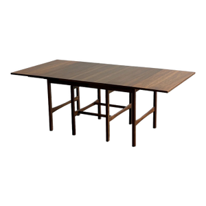 1960s Walnut Drop Leaf Dining Table by American of Martinsville, Attributed