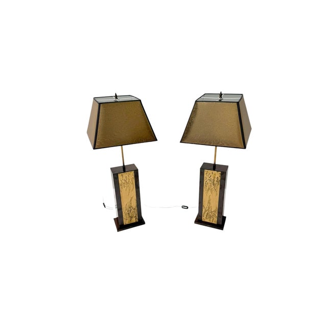 Mid-Century Modern Hollywood Regency Table Lamps by Georges Mathias, Belgium, 1980s, Set of 2 For Sale - Image 3 of 11