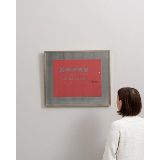 Embrace the fusion of industrial and modern art with this striking 20th Century Belgian Artwork by Rene Berdal. This...