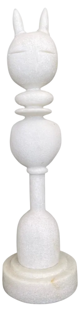 Cat King Marble Sculpture by Tom Von Kaenel