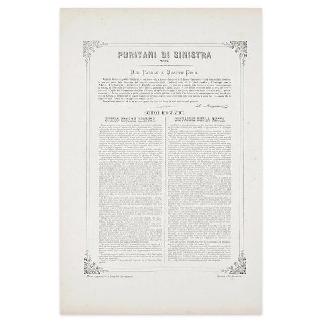 Due parole a quattr'occhi is an original artwork realized in the 1870s by antonio manganaro. Original colored lithograph....