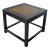 Rattan Top and Black Lacquer Square Vintage Accent or Side Table For Sale