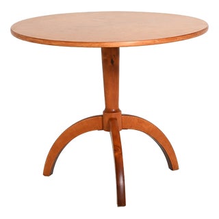 Vintage Swedish Coffee Table with Round Elm Top, 1940s For Sale