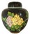 Mid 20th Century Chinese Black Cloissone 8” Lidded Ginger Jar With Colorful Peony Motif For Sale