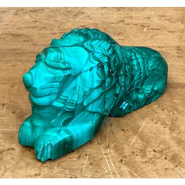 Vintage Malachite Carved Lion Sculpture For Sale - Image 16 of 16