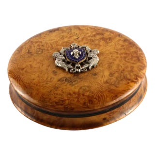 Round Wooden Box For Sale