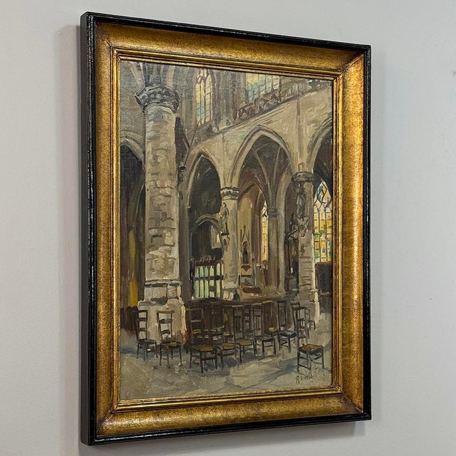 Impressionist Antique Framed Oil Painting on Canvas Signed Rainbo For Sale - Image 3 of 12