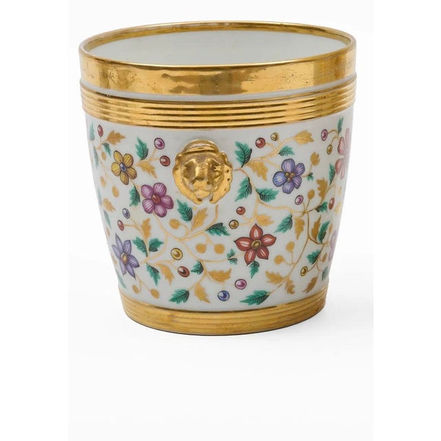 Antique 19th Century French Empire Paris Porcelain Cachepot Flower Pot For Sale - Image 4 of 8