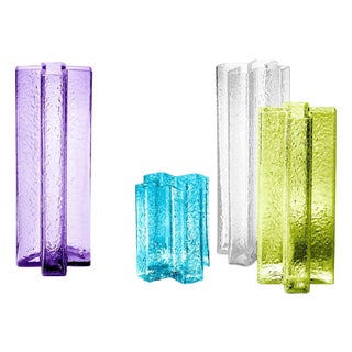 Cross Blown Glass Vases by Bodil Kjaer for Cassina, Set of 4 For Sale