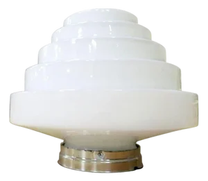 1930s Stepped Art Deco Skyscraper Ceiling Mounted Globe With Fixture 2 Available