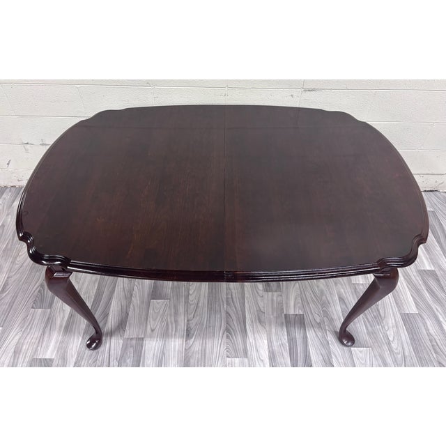 Pennsylvania House Vintage Pennsylvania House Queen Anne Style Cherry Wood Extension Dining Table For Sale - Image 4 of 12