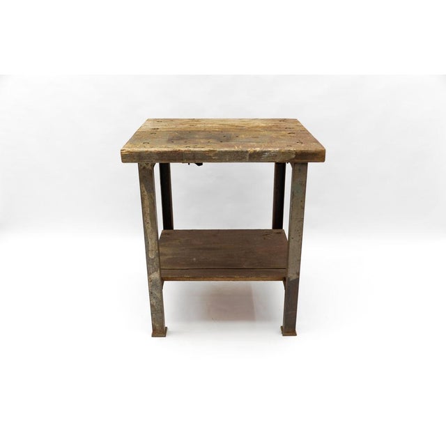 Art Deco Industrial Steel and Wood Work Table, 1940s For Sale - Image 15 of 15