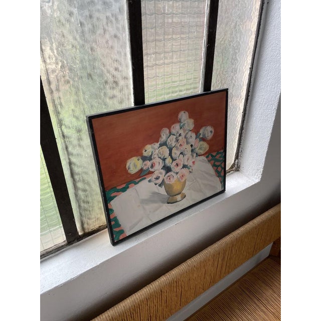 Red After Evan Walters, Flowers, 1960s, Oil Painting, Framed For Sale - Image 8 of 18