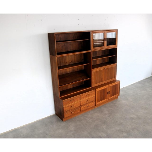 Vintage Modular Wall Cabinet in Glass and Teak, 1960s For Sale - Image 16 of 18