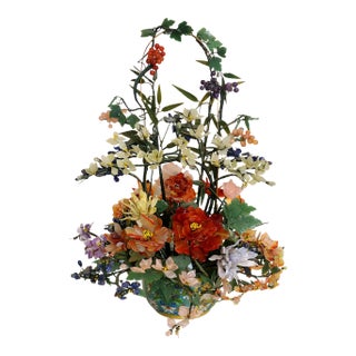 1950s Chinese Jade Tree Made With Semi Precious Stones For Sale