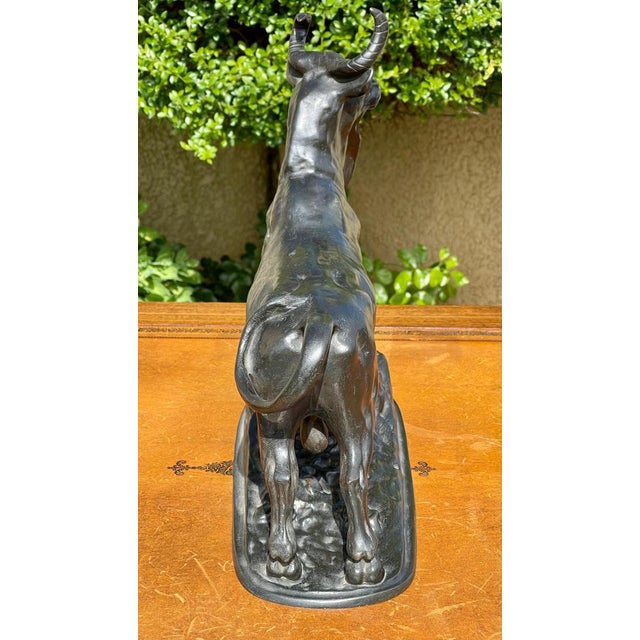 Metal Bronze Roman Bull with Brown Patina attributed to A. Clesinger, 19th Century For Sale - Image 7 of 16