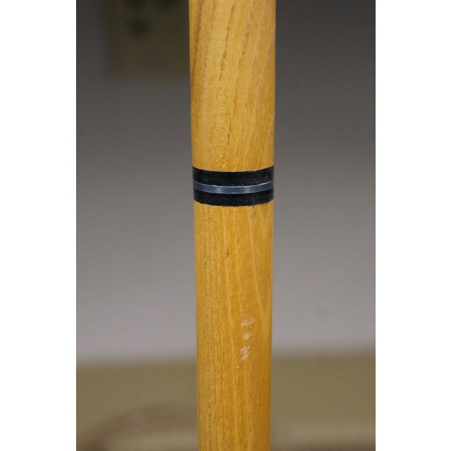 Wood Late 20th Century White Oak Brass Equestrian Horse Head Walking Stick Collapsible Travel Cane For Sale - Image 7 of 13