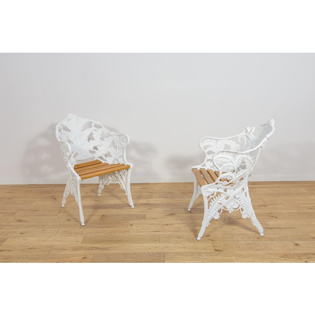 Victorian Coalbrookdale Garden Set with Bench and Armchairs, United Kingdom, 1950s, Set of 3 For Sale - Image 18 of 18