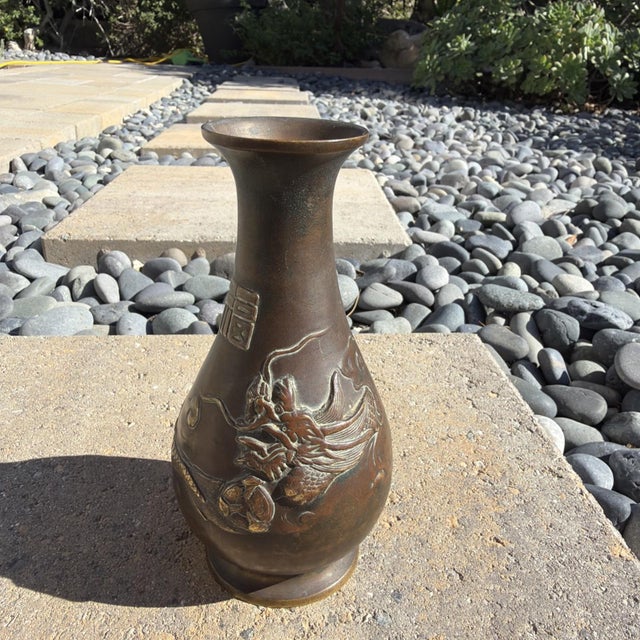 Antique Japanese Bronze Dragon Vase, Meiji–Taishō Period, Signed Base, c.1900 For Sale - Image 11 of 12