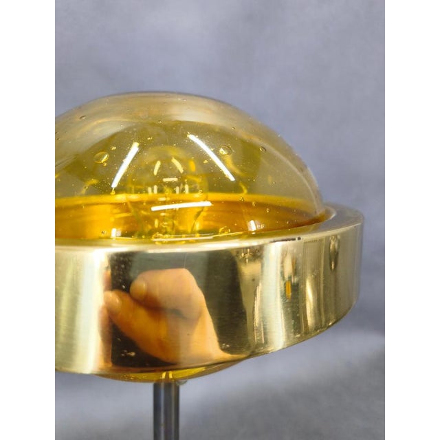 Vintage Space Age Table Lamp in Brass and Glass by Kamenický Šenov, 1970s For Sale - Image 11 of 13