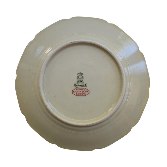 Vintage 30s Heinrich and Co. Selb H & C Bavaria German Porcelain Red and Gold Encrusted Tea Cup and Saucer With Desert Plate - Service for 3 For Sale In Sacramento - Image 6 of 12
