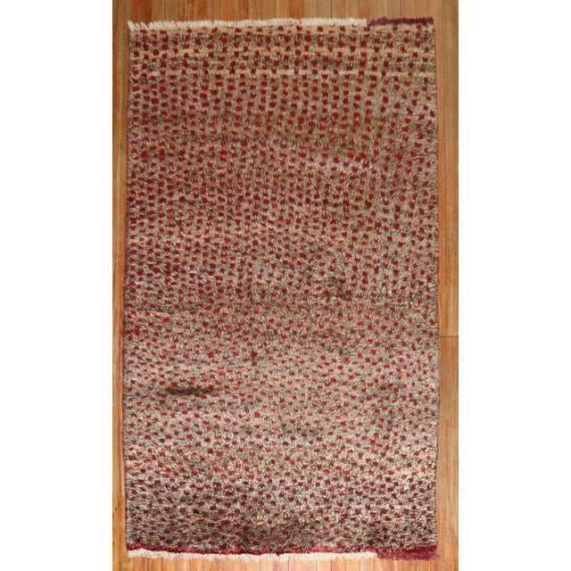 Vintage Zabihi Collection Turkish Tulu Carpet - 4'2" x 6'11" For Sale - Image 9 of 10