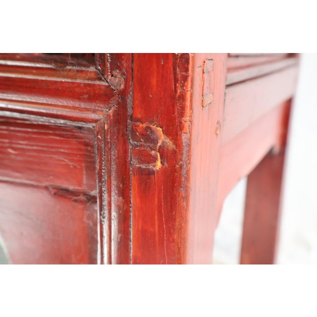 Early 20th-Century Chinese Red Lacquer Pantry Cabinet For Sale - Image 12 of 18