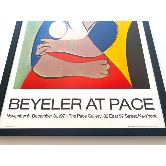 Pistachio Pablo Picasso Vintage 1971 Pace Editions Lithograph Print Framed Fine Art Exhibition Poster " Femme Au Fauteuil Jaune " 1932 For Sale - Image 8 of 13