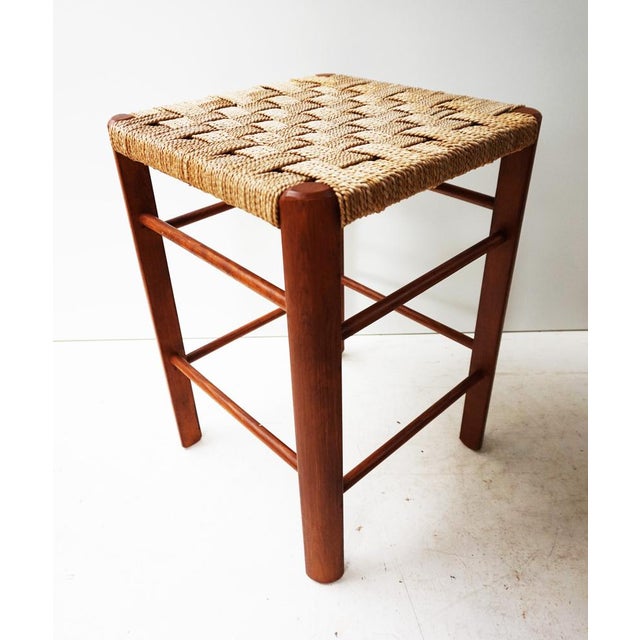 1960s Mid-Century Wood and Rope Stool, 1960s For Sale - Image 5 of 14