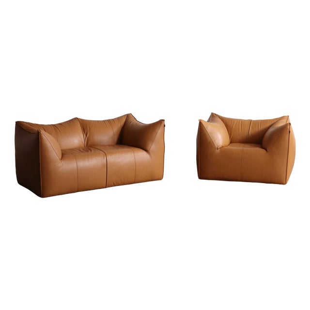 Le Bambole Sofa and Lounge Chair by Mario Bellini for B&B Italia, 1970s, Set of 2 For Sale