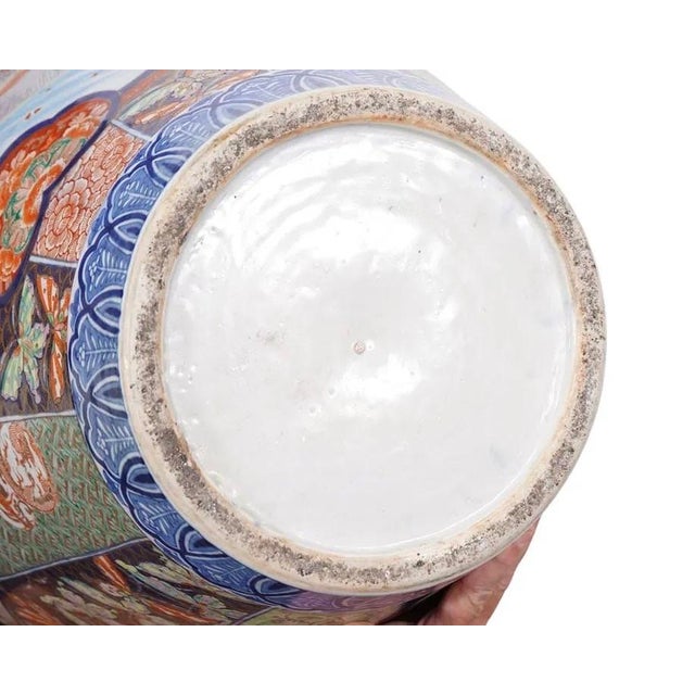 Late 19th Century Oversized Oriental Imari Vase With Landscape Panels For Sale - Image 10 of 10