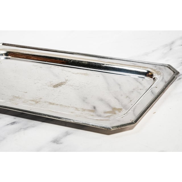 Lovely Art Deco Style Vintage Silverplate Decorative Tray Home Decor Accent For Sale In New York - Image 6 of 10