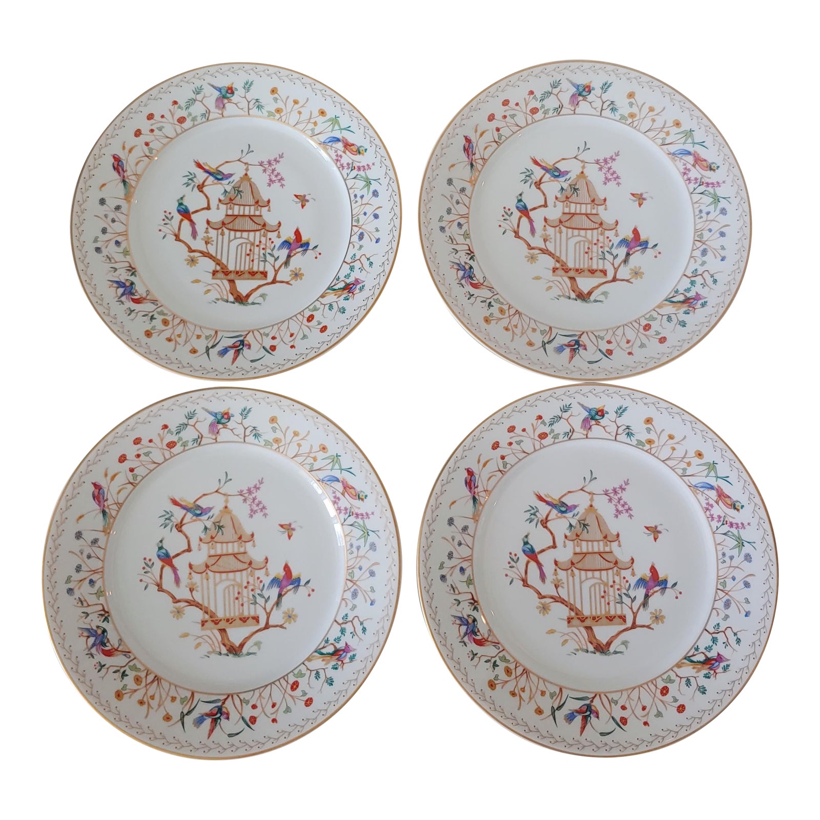 1990s Tiffany Audubon Salad Dessert Plates Set of 4 Chairish