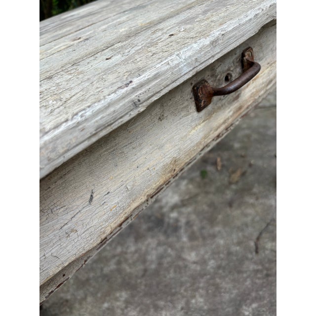 primitive harvest table made with old growth georgia pine. easily 125 years old or more... one working drawer...sturdy...