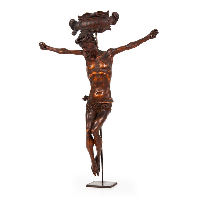 FINELY CARVED CORPUS CHRISTI Europe, 18th century 14 5/16" H x 2" D x 10 1/4" W Boxwood, later display mount A finely...