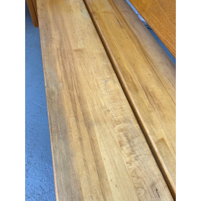 Pair of Mission-Style Solid Oak Slat Benches For Sale - Image 17 of 18