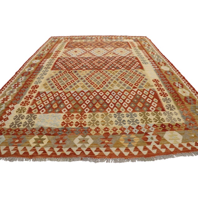 Vintage Afghani Kilim Rug - 06'08 X 09'05 For Sale - Image 4 of 7