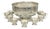 Vintage English Sheffield Kentshire Silver Plated Punch Bowl Set with 12 Footed Cup For Sale