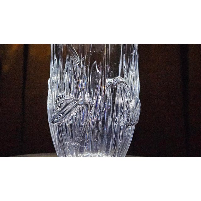 Glass 1980s Crystal Tulip Vase For Sale - Image 7 of 12