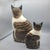 Antique White Vintage (2) Ns Gustin Ceramic Hand Painted Cats Statues a Pair For Sale - Image 8 of 11