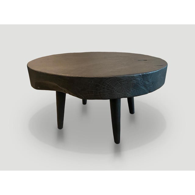 Andrianna Shamaris Charred Reclaimed Teak Wood Coffee Table For Sale - Image 4 of 6