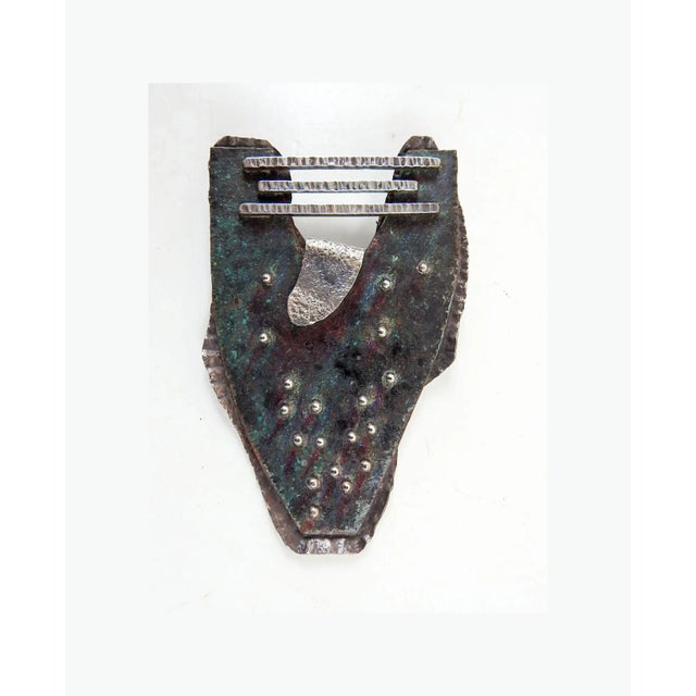 1990s Vintage 1990's Large Sculptural Sterling and Copper Studio Brooch For Sale - Image 5 of 5