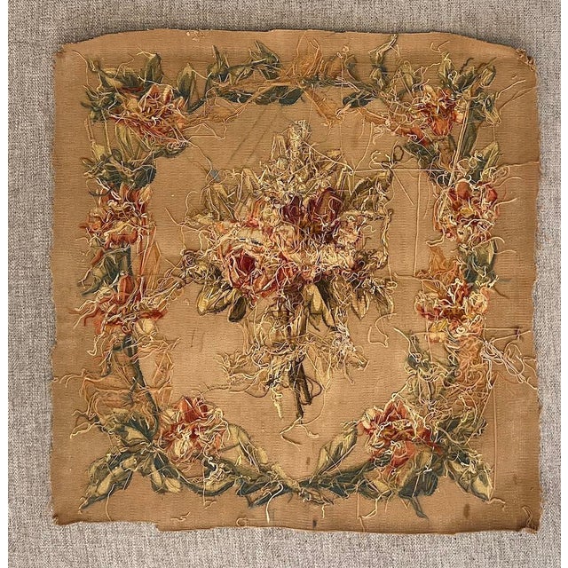 Late 19th Century French Needlepoint Textile Fragment, Late 19th Century Set of 4 For Sale - Image 5 of 11