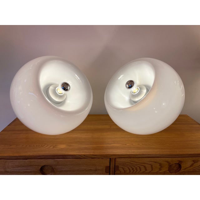 Space Age Pair of Vacuna Murano Glass Lamps by Artemide, Italy, 1968 For Sale - Image 10 of 12